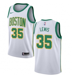 Youth Nike Boston Celtics #35 Reggie Lewis Swingman White NBA Jersey - City Edition