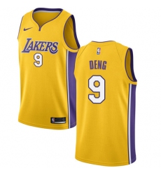 Men's Nike Los Angeles Lakers #9 Luol Deng Swingman Gold Home NBA Jersey - Icon Edition