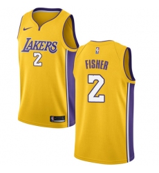 Women's Nike Los Angeles Lakers #2 Derek Fisher Swingman Gold Home NBA Jersey - Icon Edition