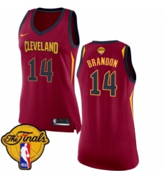 Women's Nike Cleveland Cavaliers #14 Terrell Brandon Authentic Maroon 2018 NBA Finals Bound NBA Jersey - Icon Edition
