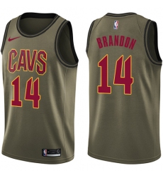 Youth Nike Cleveland Cavaliers #14 Terrell Brandon Swingman Green Salute to Service NBA Jersey