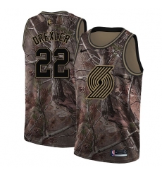 Men's Nike Portland Trail Blazers #22 Clyde Drexler Swingman Camo Realtree Collection NBA Jersey
