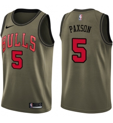 Men's Nike Chicago Bulls #5 John Paxson Swingman Green Salute to Service NBA Jersey