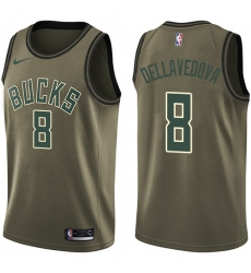 Youth Nike Milwaukee Bucks #8 Matthew Dellavedova Swingman Green Salute to Service NBA Jersey