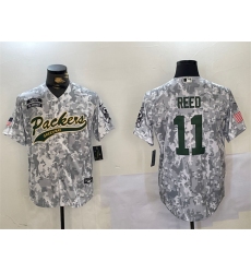 Men's Green Bay Packers #11 Jayden Reed 2024 Arctic Camo Salute To Service Stitched Baseball Jersey