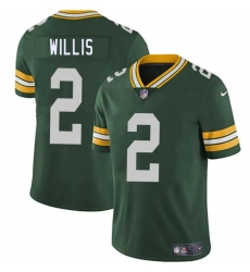 Men's Green Bay Packers #2 Malik Willis Green Vapor Limited Stitched Football Jersey