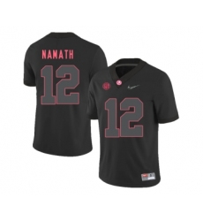 Alabama Crimson Tide 12 Joe Namath Black With Diamond Logo College Football Jersey