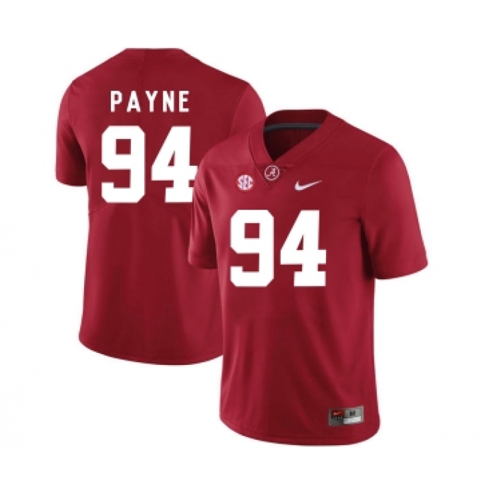 Alabama Crimson Tide 94 Da'Ron Payne Red College Football Jersey