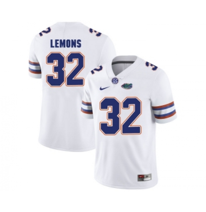 Florida Gators 32 Adarius Lemons White College Football Jersey