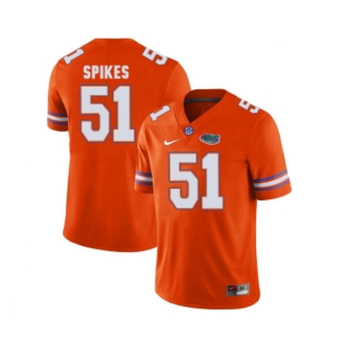 Florida Gators 51 Brandon Spikes Orange College Football Jersey