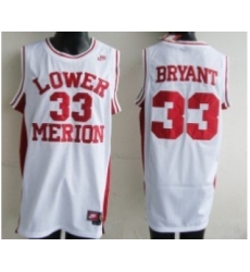 Men's Lower Merion High School #33 Kobe Bryant White Jersey