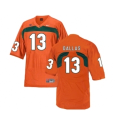 Miami Hurricanes 13 DeeJay Dallas Orange College Football Jersey