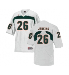 Miami Hurricanes 26 Rayshawn Jenkins White College Football Jersey