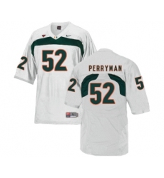 Miami Hurricanes 52 Denzel Perryman White College Football Jersey