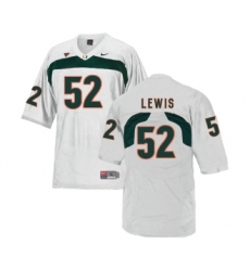 Miami Hurricanes 52 Ray Lewis White College Football Jersey