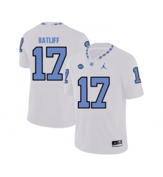 North Carolina Tar Heels 17 Anthony Ratliff White College Football Jersey