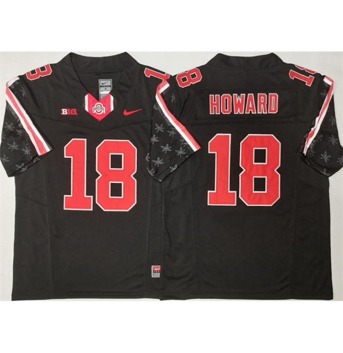 Men's Ohio State Buckeyes #18 Will Howard Black 2025 F.U.S.E. Limited Stitched Jersey