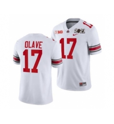 Men's Ohio State Buckeyes Chris Olave Sugar Bowl Jersey White Playoff Away