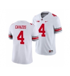 Men's Ohio State Buckeyes Lejond Cavazos 4 White Game Football Jersey