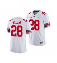 Men's Ohio State Buckeyes Miyan Williams 28 White Game Football Jersey