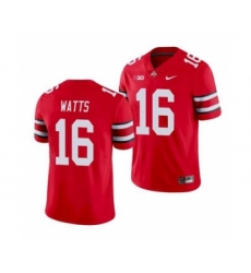 Men's Ohio State Buckeyes Ryan Watts 16 Scarlet Game Football Jersey