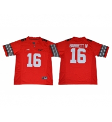 Ohio State Buckeyes 16 J.T. Barrett IV Red With Diamond Logo College Football Jersey