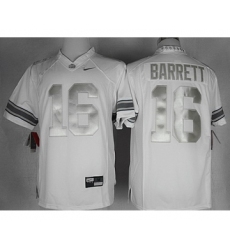 Ohio State Buckeyes 16 J.T. Barrett White (silver Number) College Football Jersey