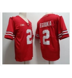 Ohio State Buckeyes #2 Egbuka Red Scarlet NCAA Football Jersey