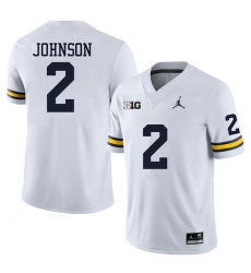 Men's Michigan Wolverines #2 Will Johnson White Stitched Jersey