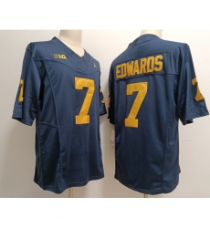 Men's Michigan Wolverines #7 Donovan Edwards Navy 2023 F U S E College Football Men Women Youth Jersey