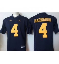 Michigan Wolverines 4 Jim Harbaugh Navy College Football Jersey