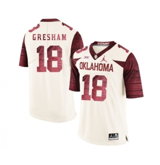 Oklahoma Sooners 18 Jermaine Gresham White 47 Game Winning Streak College Football Jersey