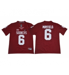 Oklahoma Sooners 6 Baker Mayfield Red Diamond Logo College Football Jersey