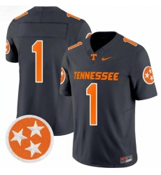 Men's Tennessee Volunteers #1 Charcoal F.U.S.E. Stitched Jersey