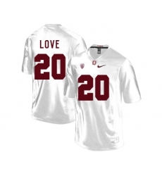 Stanford Cardinal 20 Bryce Love White College Football Jersey