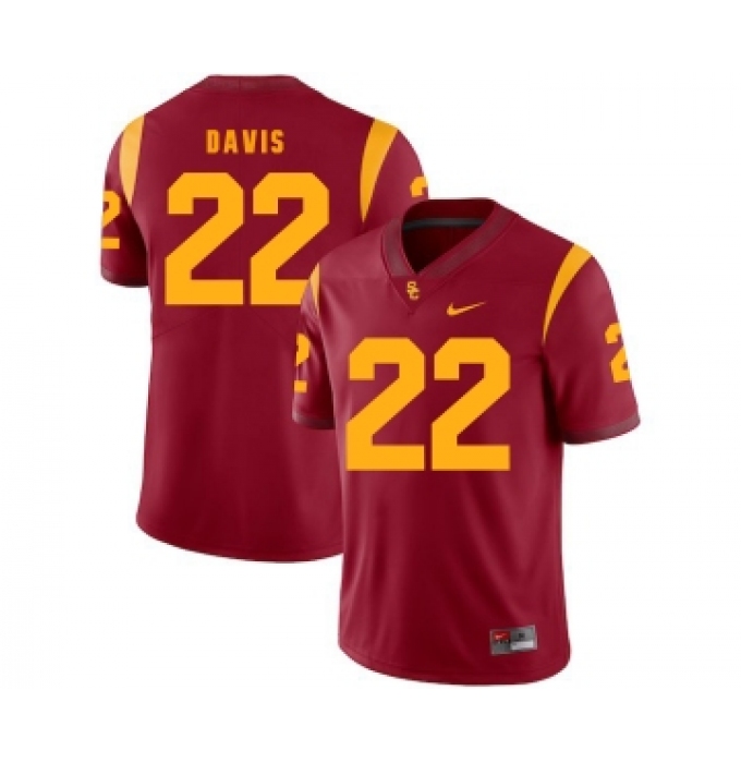 USC Trojans 22 Justin Davis Red College Football Jersey
