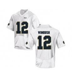 Notre Dame Fighting Irish 12 Brandon Wimbush White College Football Jersey