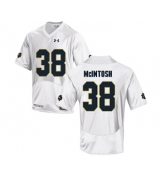 Notre Dame Fighting Irish 38 Deon McIntosh White College Football Jersey