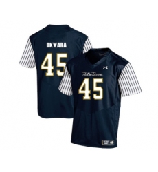 Notre Dame Fighting Irish 45 Romeo Okwara Navy College Football Jersey