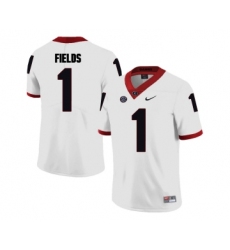 Georgia Bulldogs 1 Justin Fields White College Football Jersey