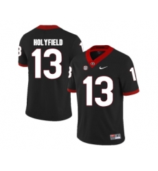 Georgia Bulldogs 13 Elijah Holyfield Black College Football Jersey