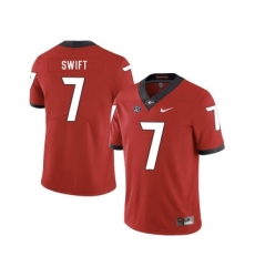 Georgia Bulldogs 7 D'Andre Swift Red Nike College Football Jersey