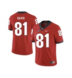 Georgia Bulldogs 81 Reggie Davis Red Nike College Football Jersey