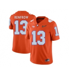 Clemson Tigers 13 Hunter Renfrow Orange With Diamond Logo College Football Jersey