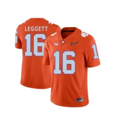 Clemson Tigers 16 Jordan Leggett Orange With Diamond Logo College Football Jersey