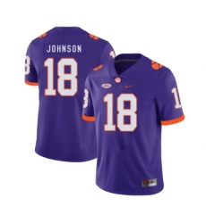 Clemson Tigers 18 Jadar Johnson Purple Nike College Football Jersey