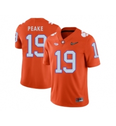 Clemson Tigers 19 Charone Peake Orange With Diamond Logo College Football Jersey