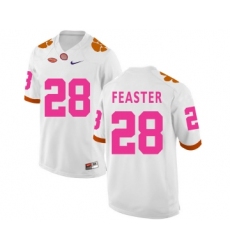 Clemson Tigers 28 Tavien Feaster White 2018 Breast Cancer Awareness College Football Jersey