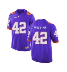 Clemson Tigers 42 Christian Wilkins Purple College Football Jersey