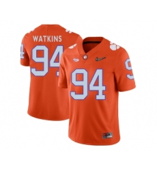 Clemson Tigers 94 Carlos Watkins Orange With Diamond Logo College Football Jersey